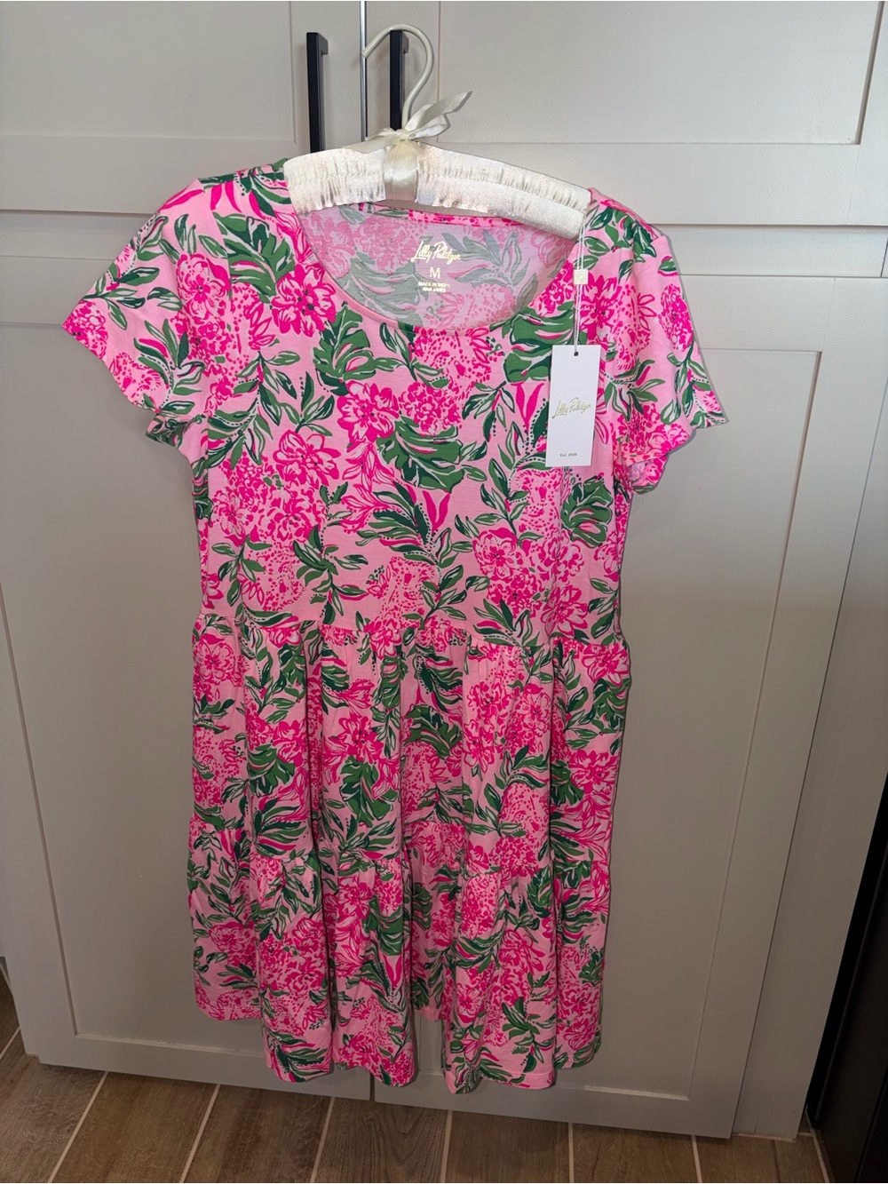 Lilly Pulitzer Geanna Konch pink Koala lala tshirt soft dress Medium M NWT